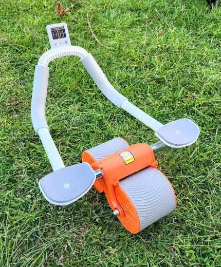 Abdominal Exercise Roller Wheel with Timer and Mat - Ultimate Core Workout Set Automatic Rebound Ab with Elbow Support - Abs Exercise Equipment for Home Gym Fitness Men and Women