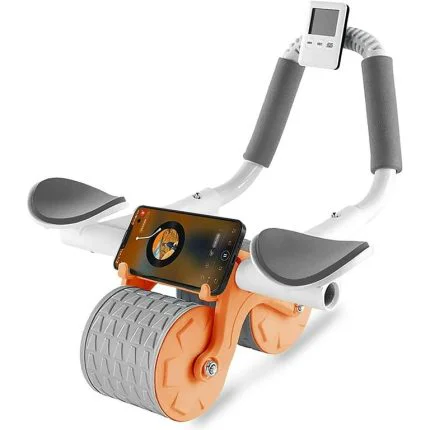 Abdominal Exercise Roller Wheel with Timer and Mat - Ultimate Core Workout Set Automatic Rebound Ab with Elbow Support - Abs Exercise Equipment for Home Gym Fitness Men and Women