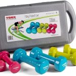 Vinyl Coloured Dumbbells 10 KG Set with Case