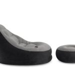 INFLATABLE DELUXE LOUNGE LOUNGER CHAIR WITH OTTOMAN FOOT STOOL SEAT RELAX COUCH