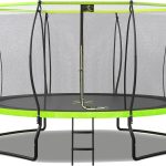 8FT/12FT/14FT/15FT/16FT Trampoline for Kids and Adult,Outdoor/Family Leisure Trampoline with Jumping mat and a Basketball Hoop, Safety Fence net and Ladder.