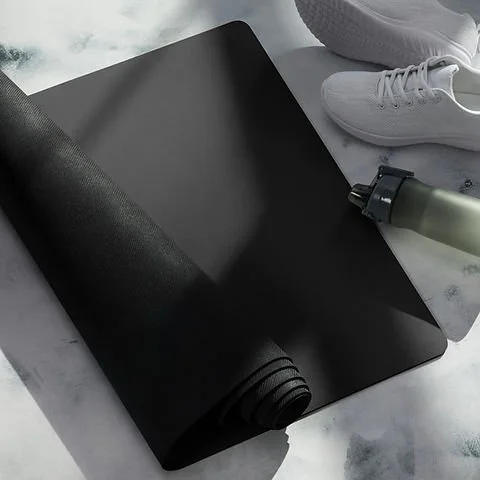heavy Duty Commercial Water Prove Black Yoga Training Exercise Gym Mat - Image 2