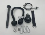 Home Gym Cable Pulley System with Silent Pulley, Tricep Rope, 2m Cables, Loading Pin, 3 Carabiner and Hanging Strap, Home Gym Equipment for LAT Pulldown and Triceps Extension - Image 6