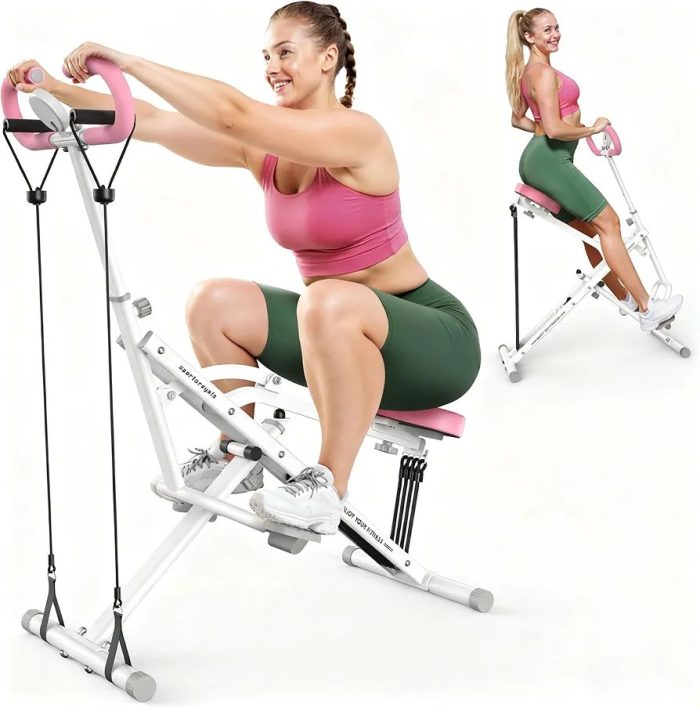 Squat Machine for Home,Rodeo Core Exercise Machine,330lbs Foldable,Adjustable 4 Resistance Bands,Ride & Rowing Machine for Botty Glutes Butt Thighs,Ab Back/Leg Press Hip Thrust - Image 2