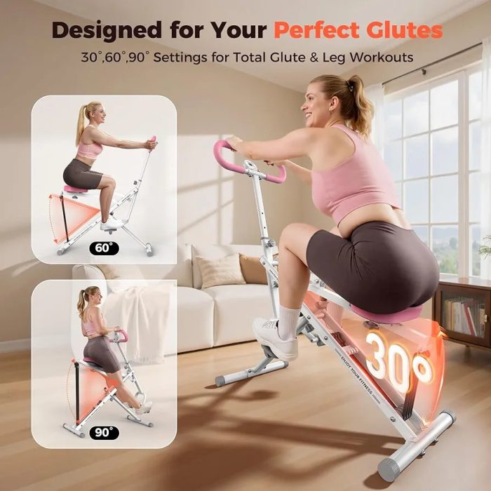 Squat Machine for Home,Rodeo Core Exercise Machine,330lbs Foldable,Adjustable 4 Resistance Bands,Ride & Rowing Machine for Botty Glutes Butt Thighs,Ab Back/Leg Press Hip Thrust - Image 4