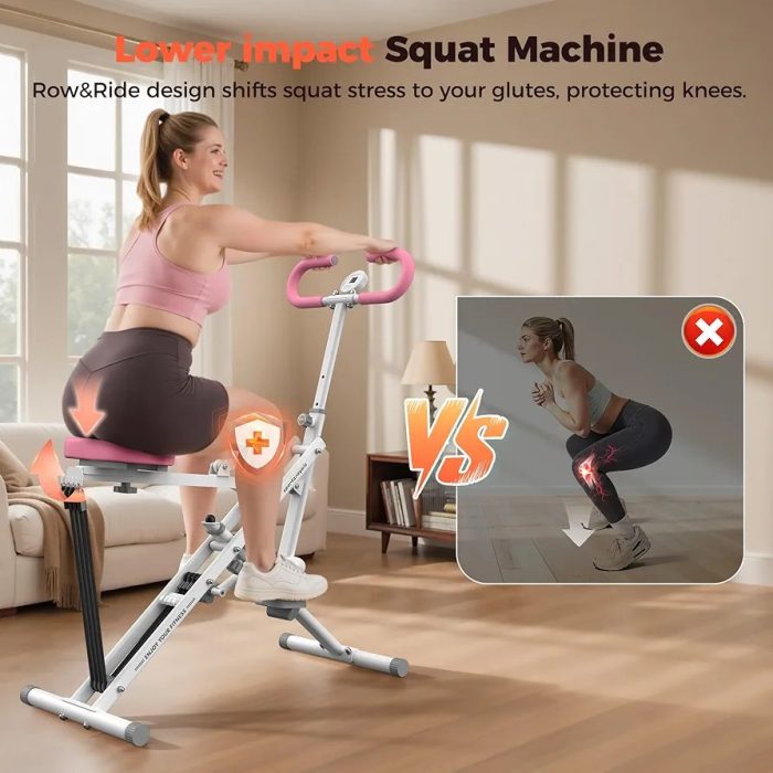 Squat Machine for Home,Rodeo Core Exercise Machine,330lbs Foldable,Adjustable 4 Resistance Bands,Ride & Rowing Machine for Botty Glutes Butt Thighs,Ab Back/Leg Press Hip Thrust - Image 5