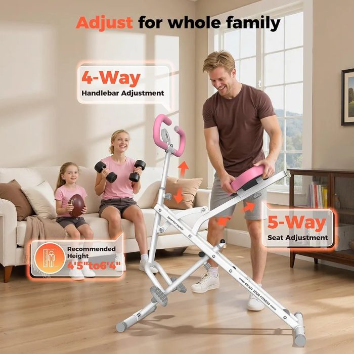 Squat Machine for Home,Rodeo Core Exercise Machine,330lbs Foldable,Adjustable 4 Resistance Bands,Ride & Rowing Machine for Botty Glutes Butt Thighs,Ab Back/Leg Press Hip Thrust - Image 6