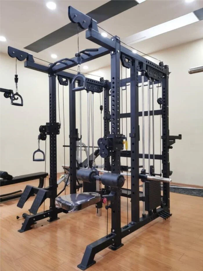 Multi functional Smith Machine Commercial Fitness Gym Equipment Squat Rack Power Cage with Steel Weight Stack - Image 2
