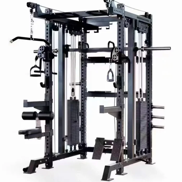 Multi functional Smith Machine Commercial Fitness Gym Equipment Squat Rack Power Cage with Steel Weight Stack - Image 3