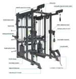Multi functional Smith Machine Commercial Fitness Gym Equipment Squat Rack Power Cage with Steel Weight Stack - Image 4