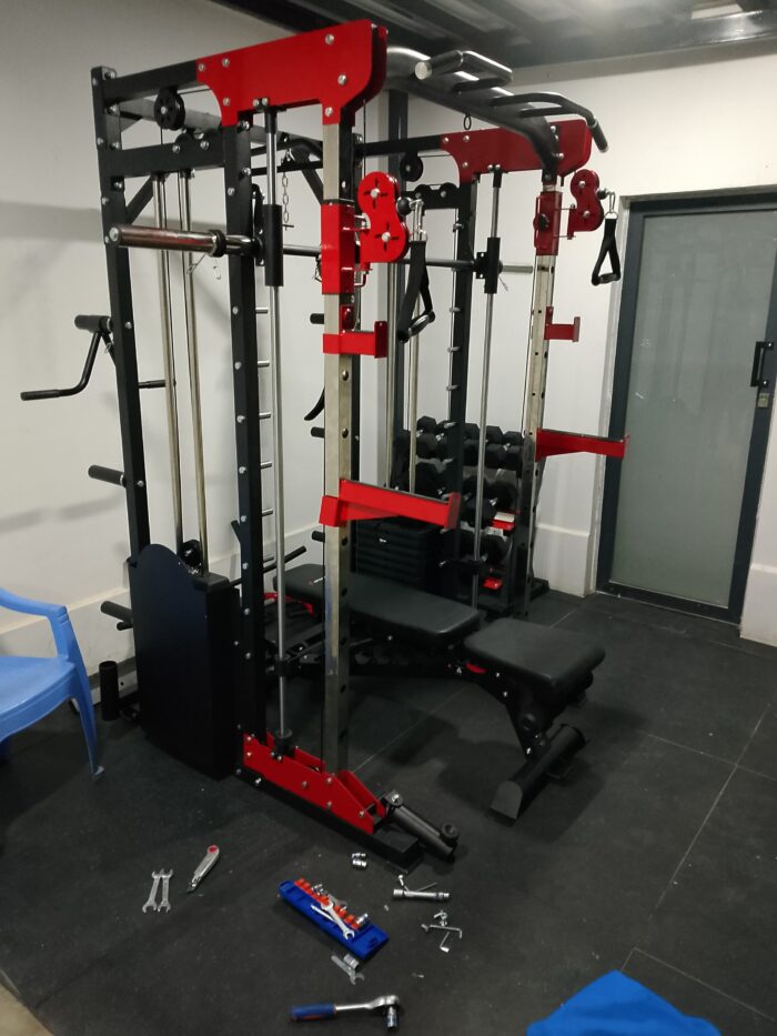 Multi Functional Power Rack Cage with Smith Machine & Cable Cross Over - Image 6